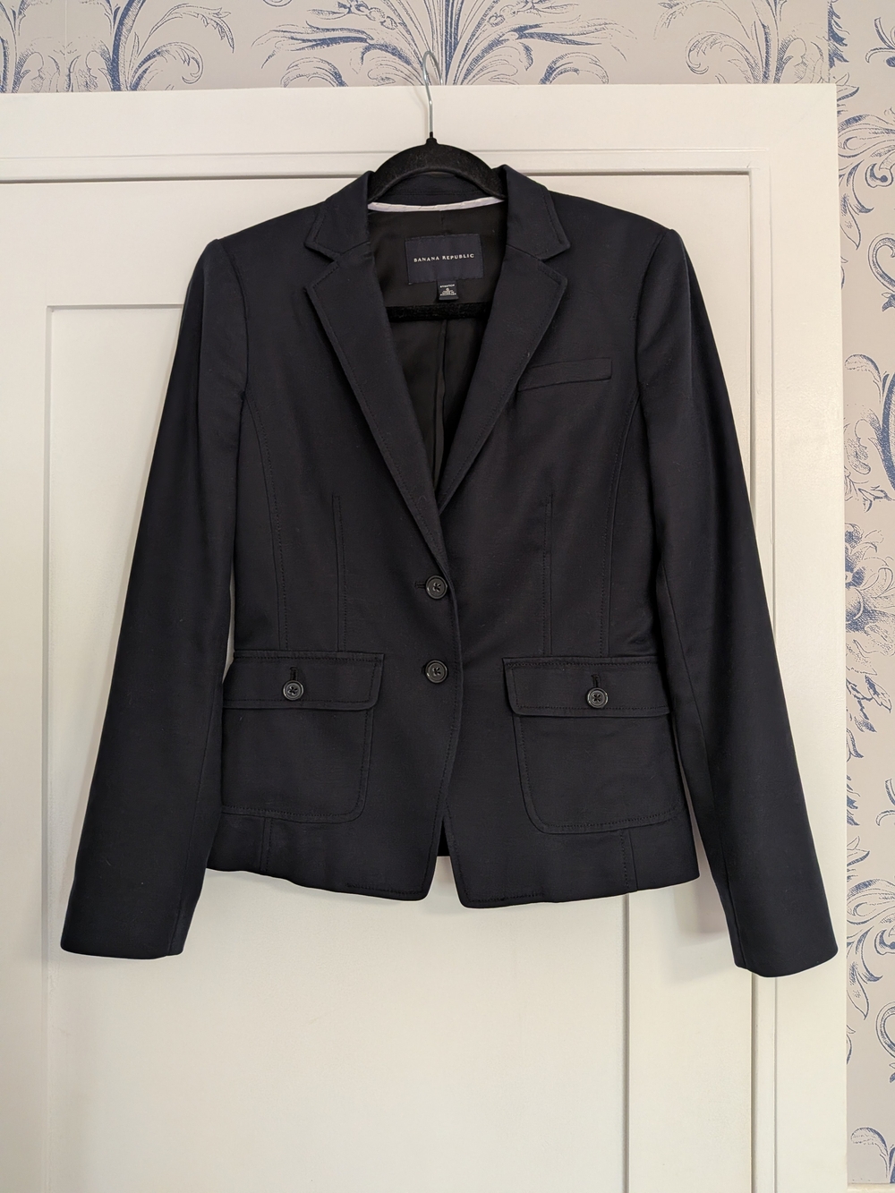 Banana Republic Women's Navy Structured Two-Button Blazer